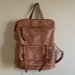 Pinkish Leather Backpack